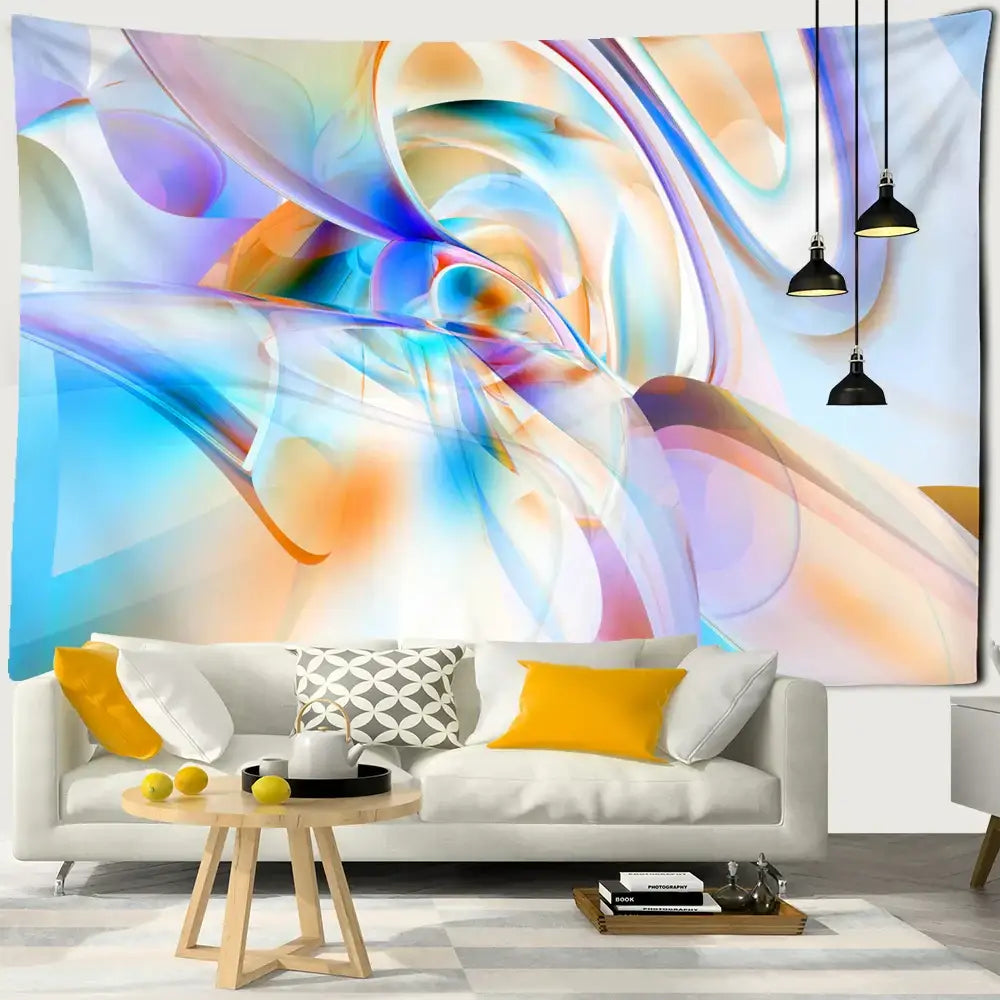 Blue Iris Mandala Tapestry