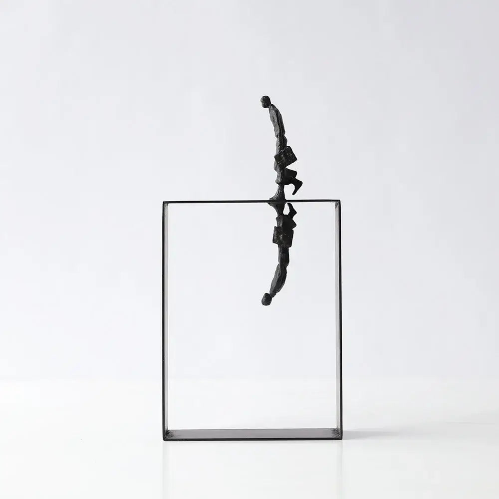 Black Resin Man Sculpture