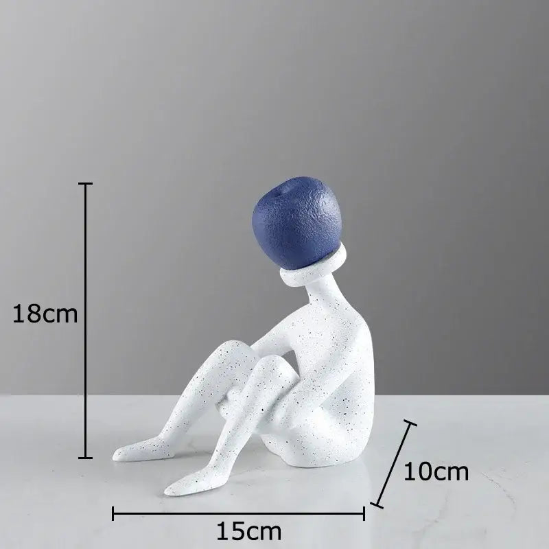 Black White Thinker Figurine
