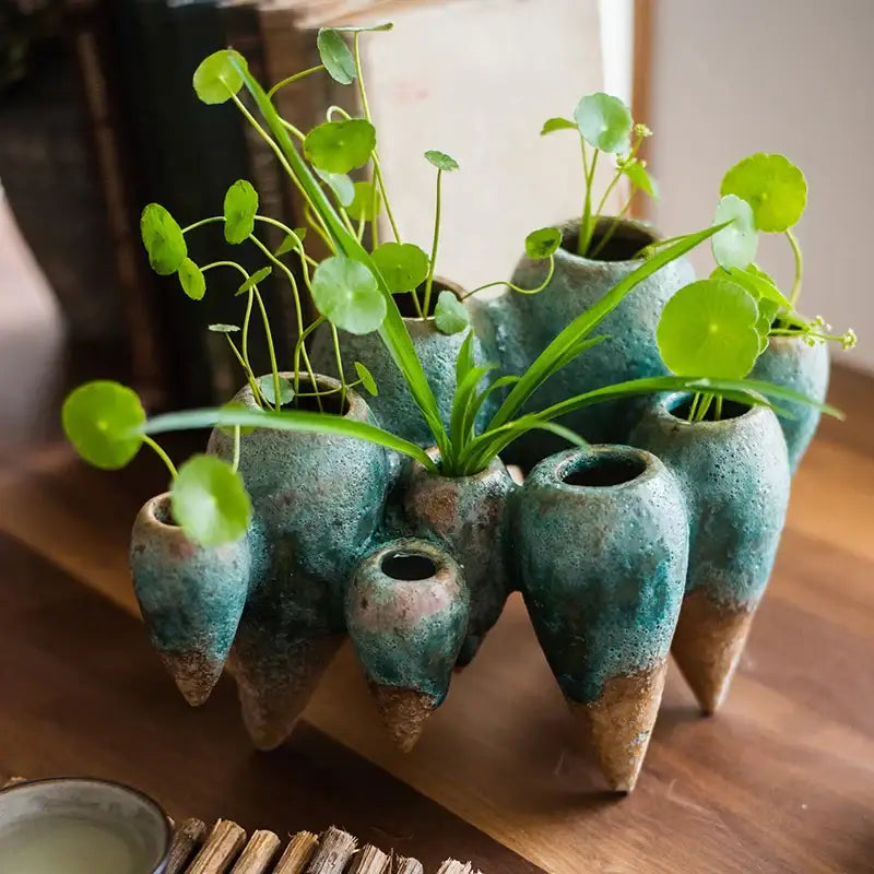 Blue Green Abstract Vase