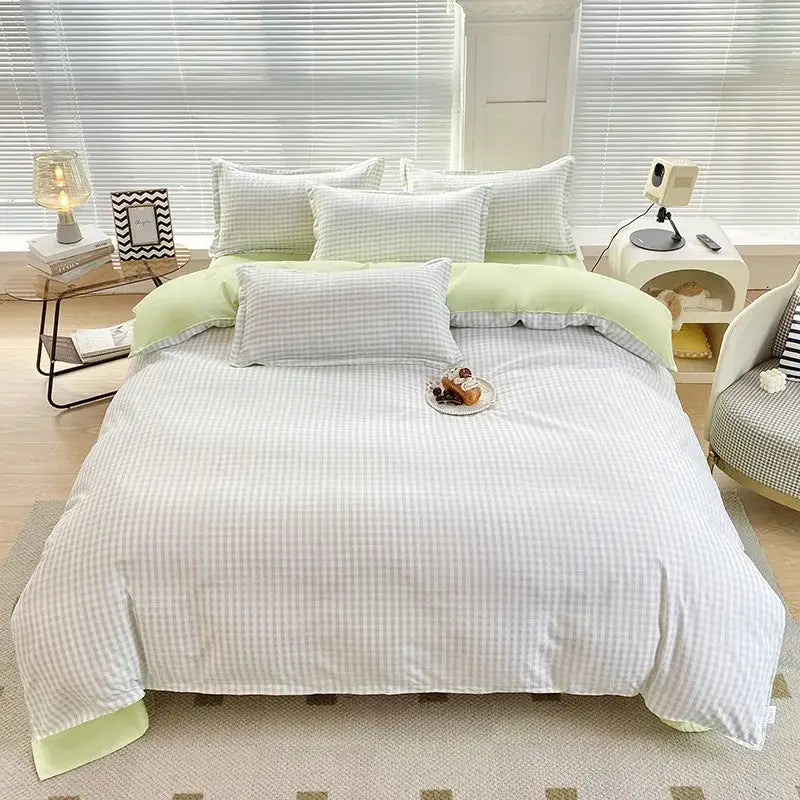 Green Yellow Abstract Duvet