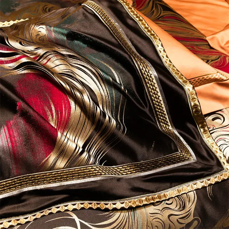 Black Satin Wave Duvet