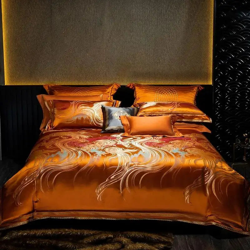 Black Satin Wave Duvet