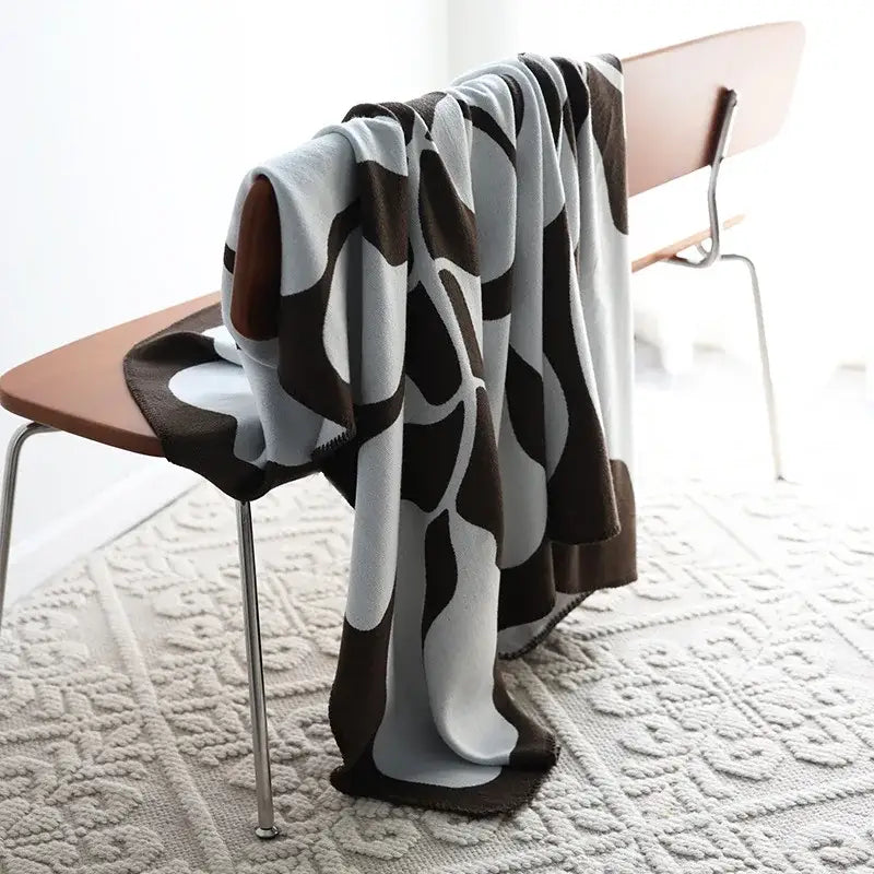 Brown Wavy Throw Blanket