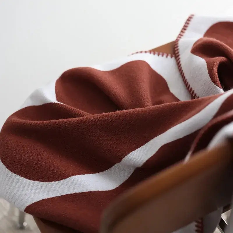 Brown Wavy Throw Blanket