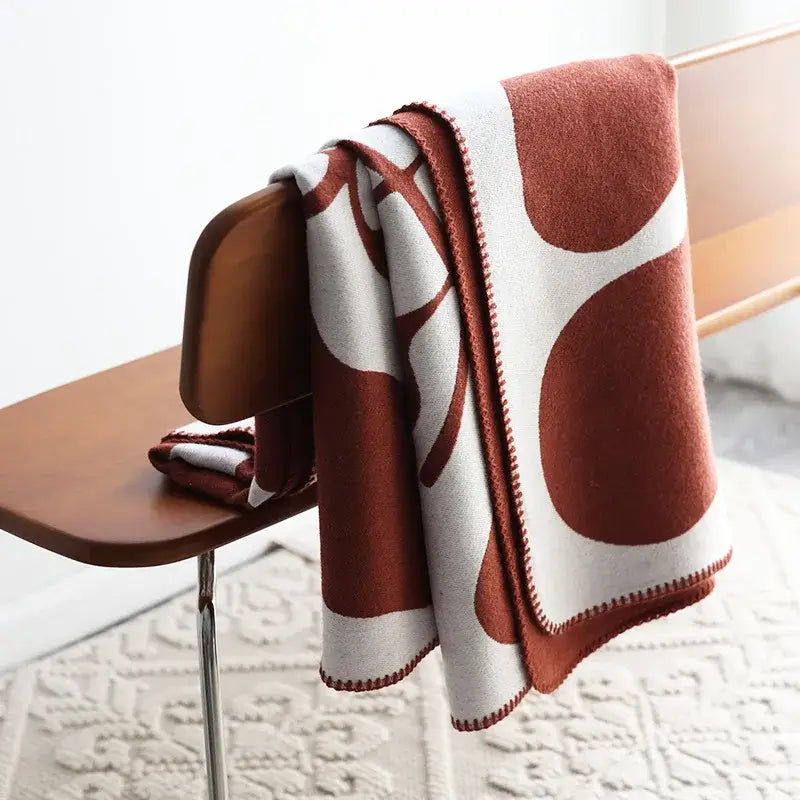 Brown Wavy Throw Blanket