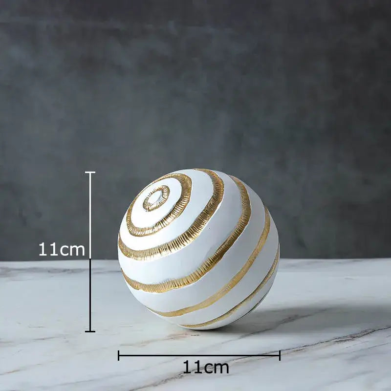 Gold Abstract Ball Sculpture