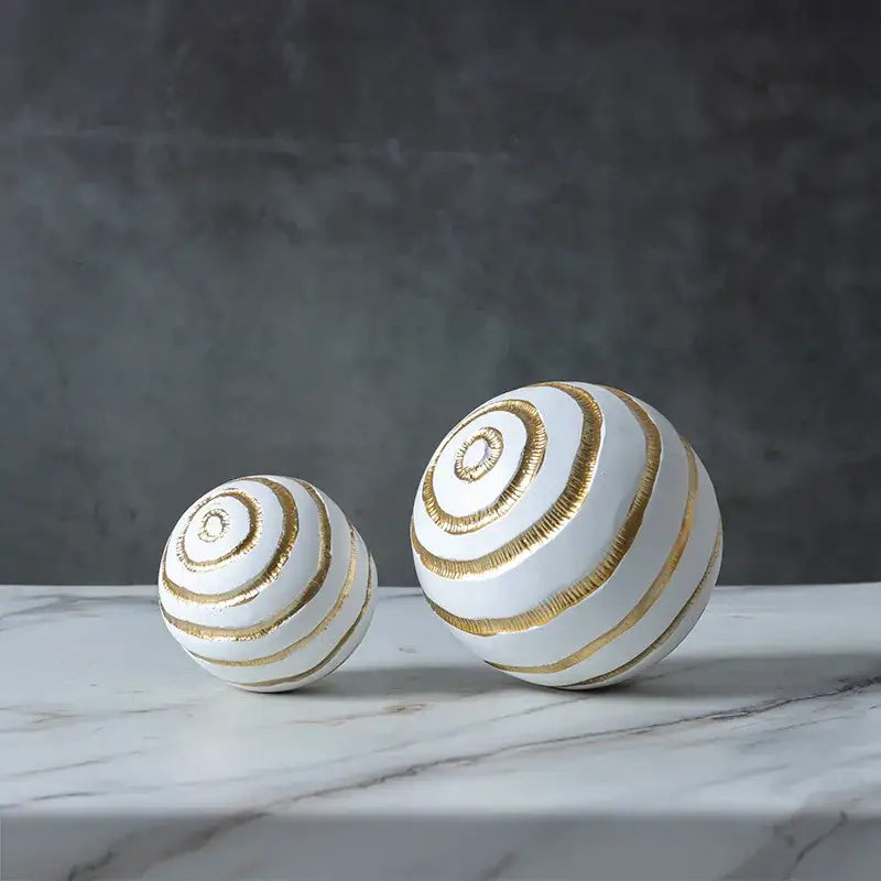 Gold Abstract Ball Sculpture