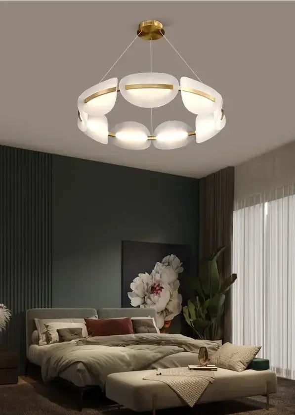 Gold Acrylic Ring Chandelier