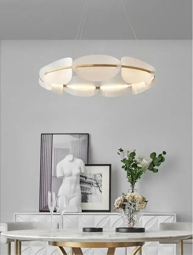 Gold Acrylic Ring Chandelier