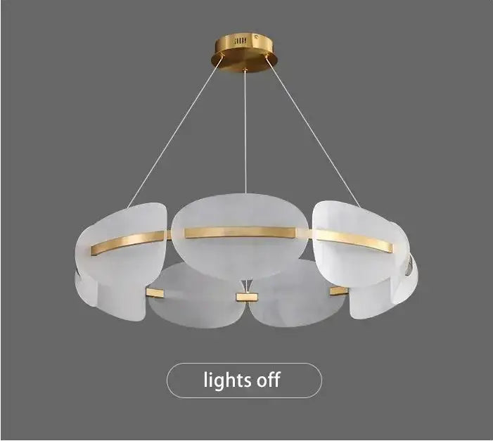 Gold Acrylic Ring Chandelier