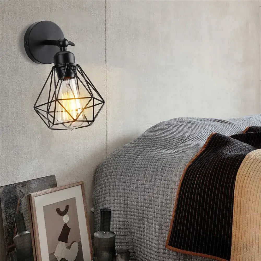 Black Iron Adjustable Wall Light for Hallways