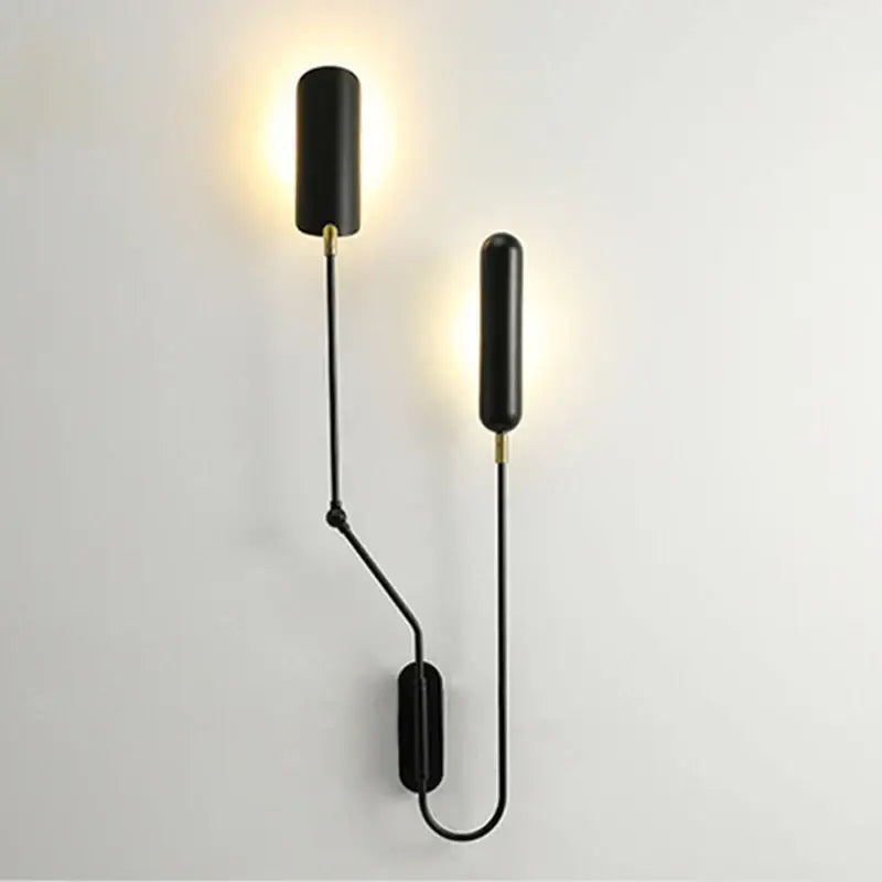 Black Adjustable Vintage Bedside Wall Lamp