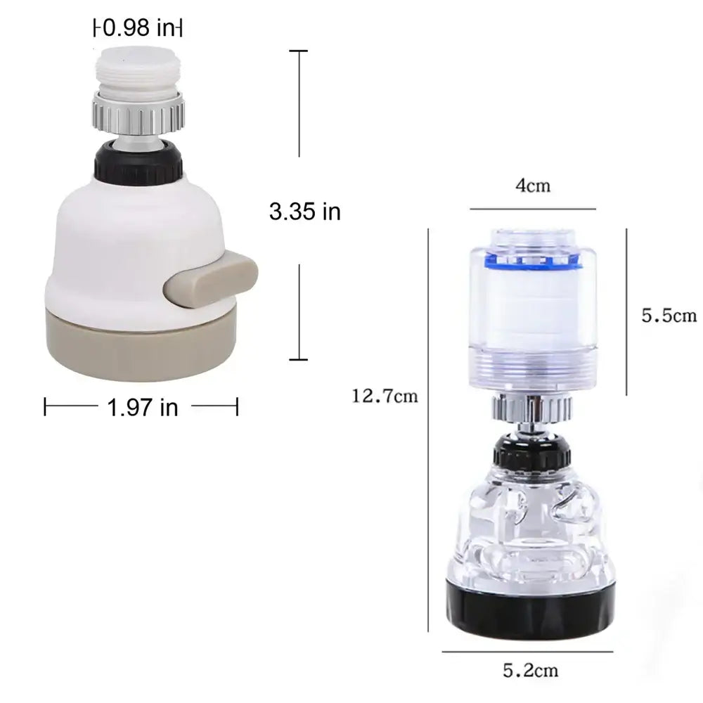 White Faucet Aerator Adjustable Kitchen Spray Head