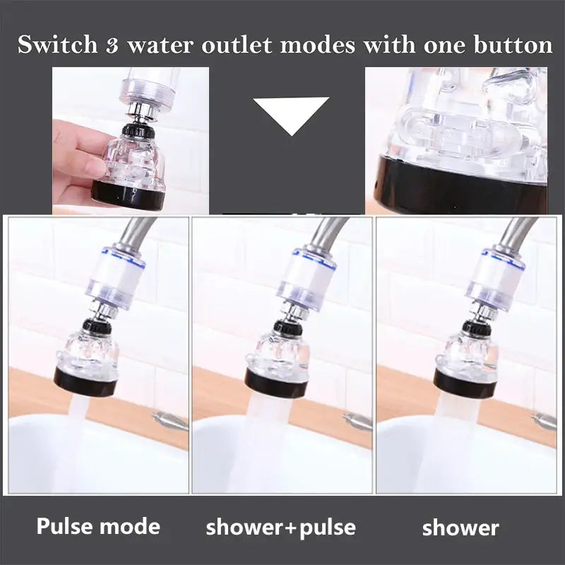 White Faucet Aerator Adjustable Kitchen Spray Head