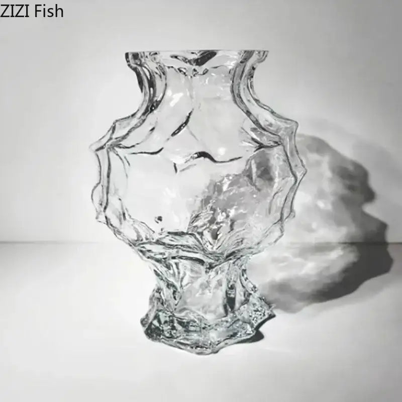 Amber Glass Irregular Vase