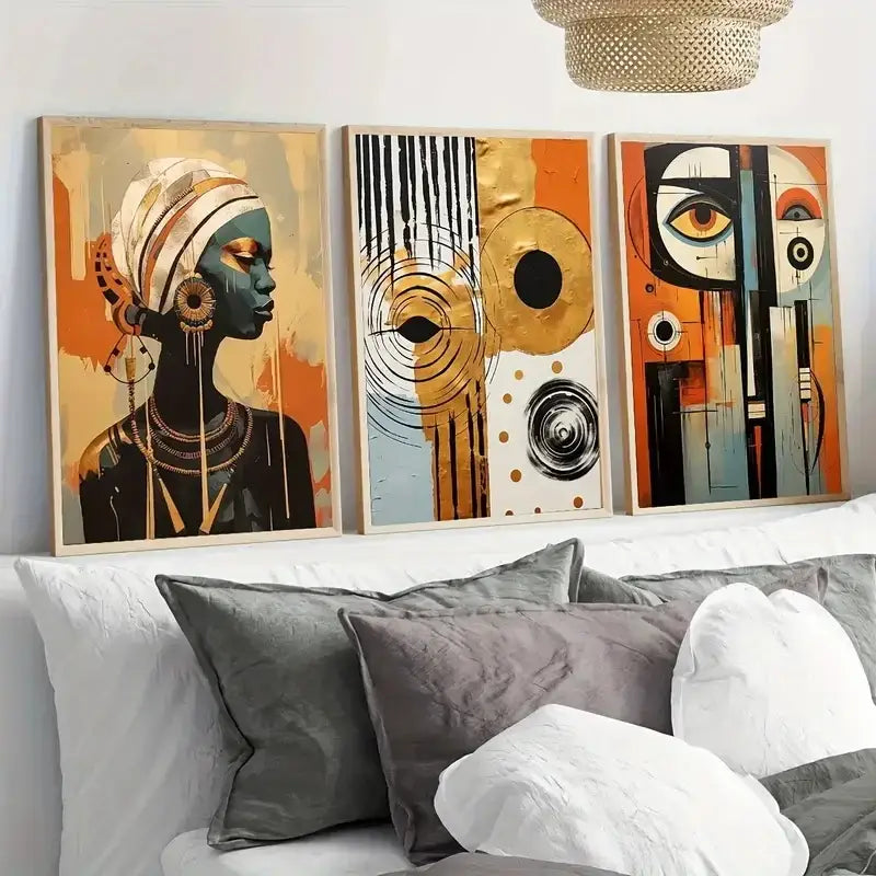 Abstract African Floral Art Set