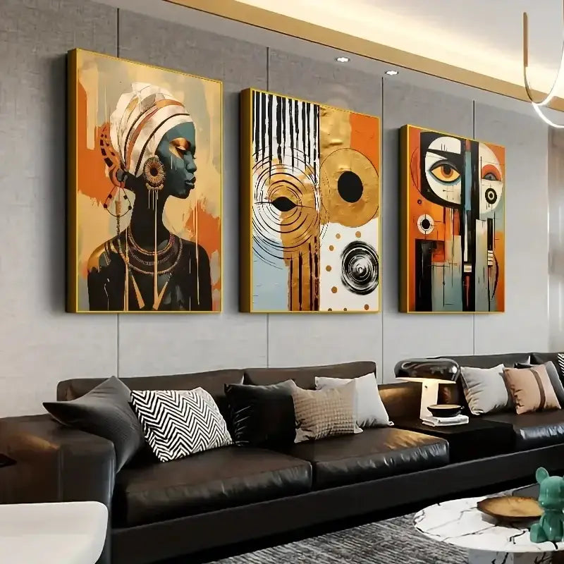 Abstract African Floral Art Set