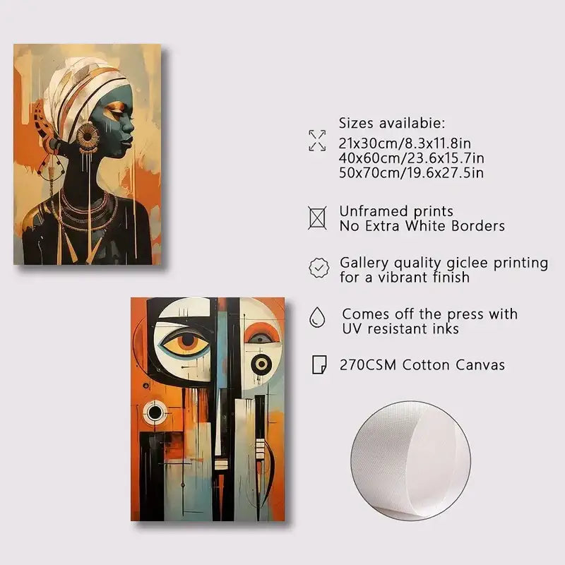 Abstract African Floral Art Set
