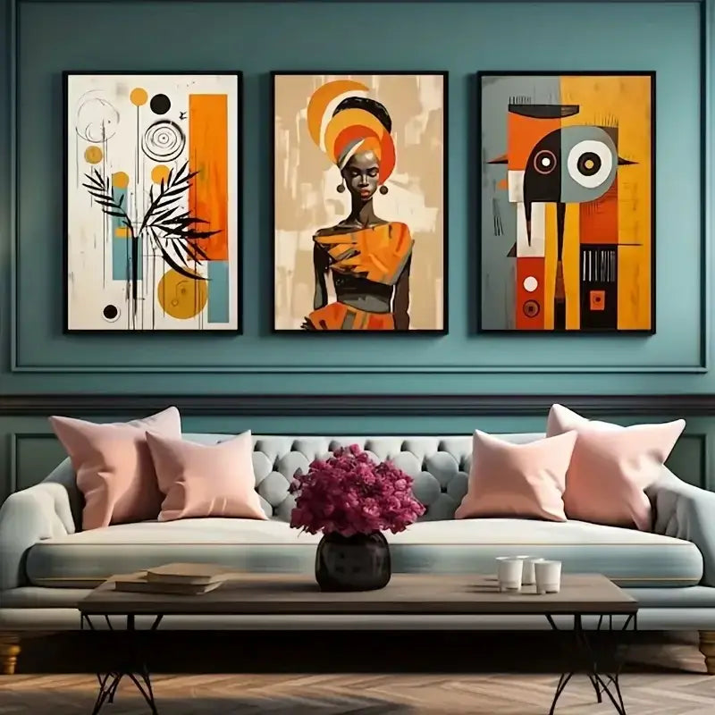 Abstract African Floral Art Set