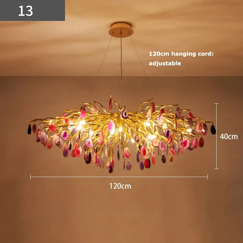 Gold Agate Chandelier
