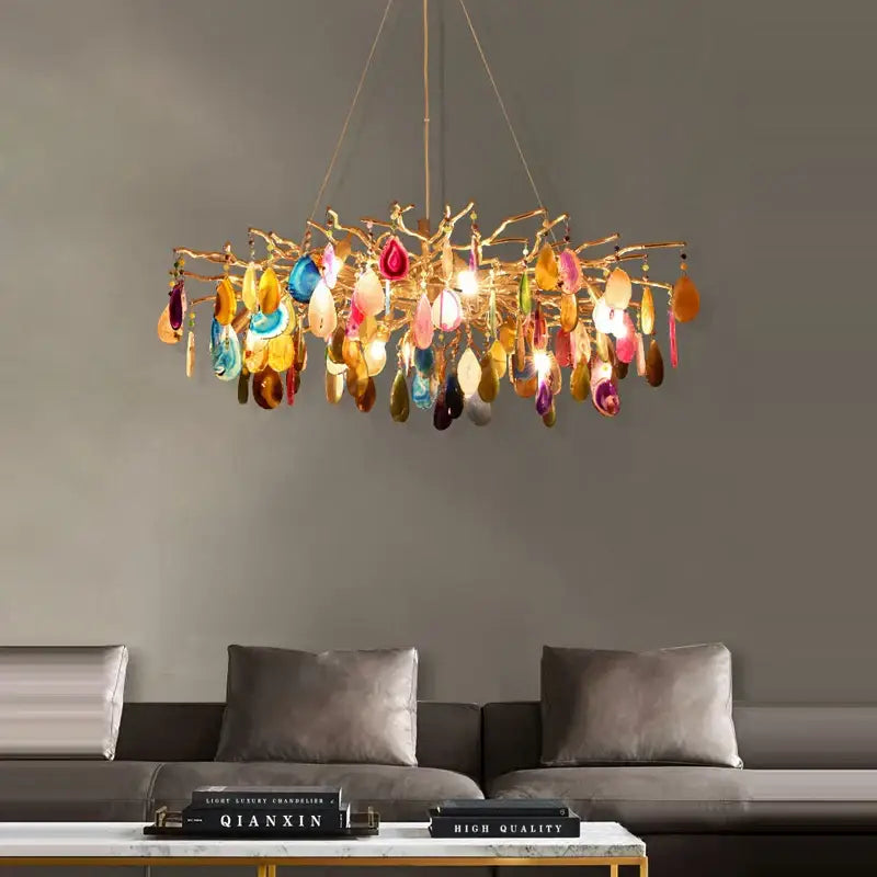 Gold Agate Chandelier