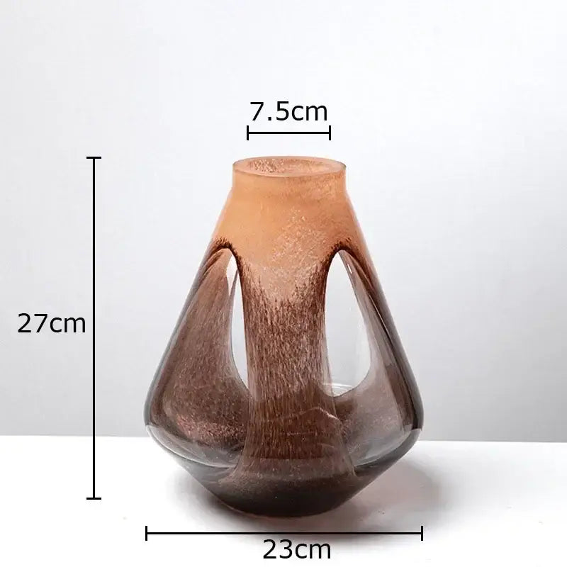 Amber Glass Hydroponic Vase