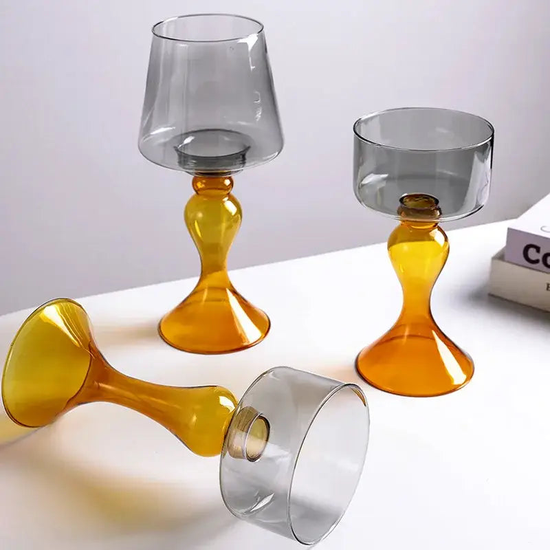 Clear Geometric Candle Holder