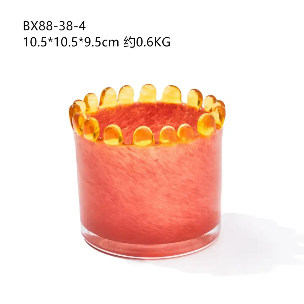 Amber Beaded Cylinder Vase