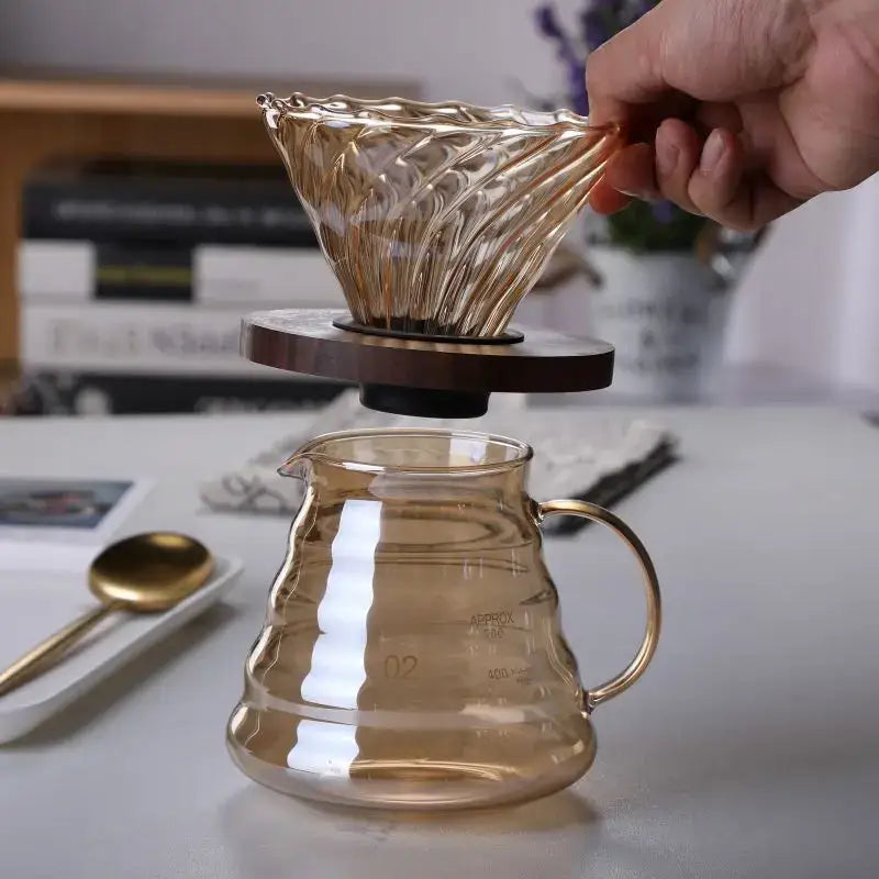 Amber Fluted Coffee Pot