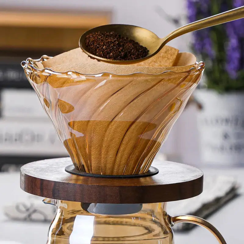 Amber Fluted Coffee Pot