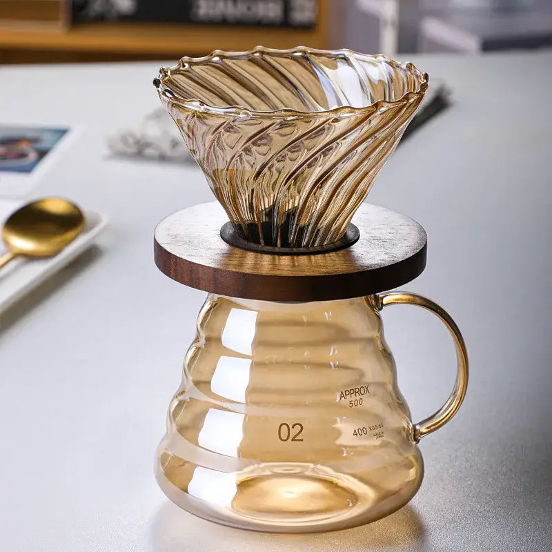 Amber Fluted Coffee Pot