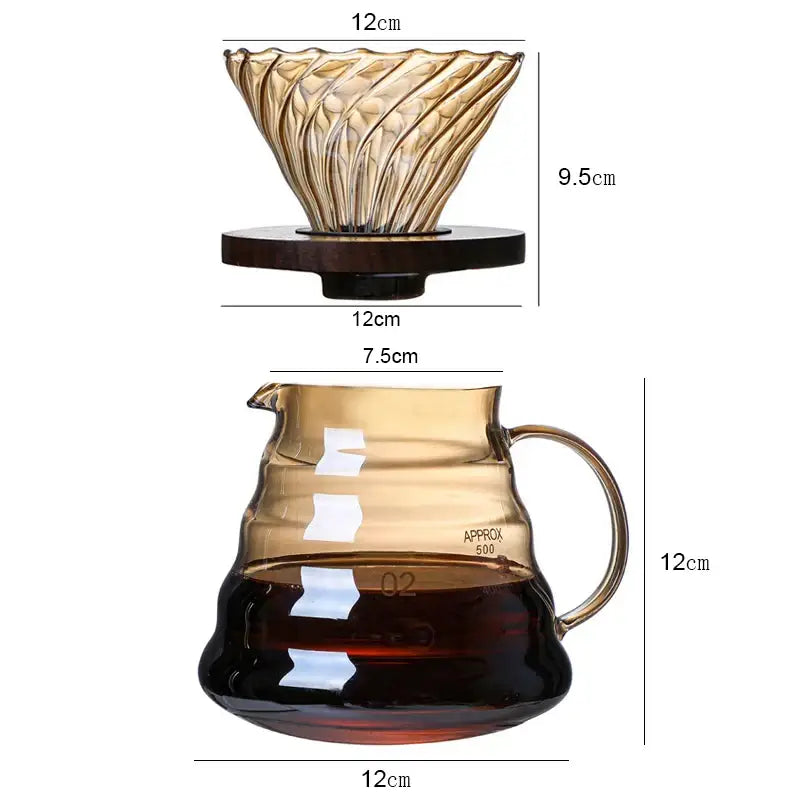 Amber Fluted Coffee Pot