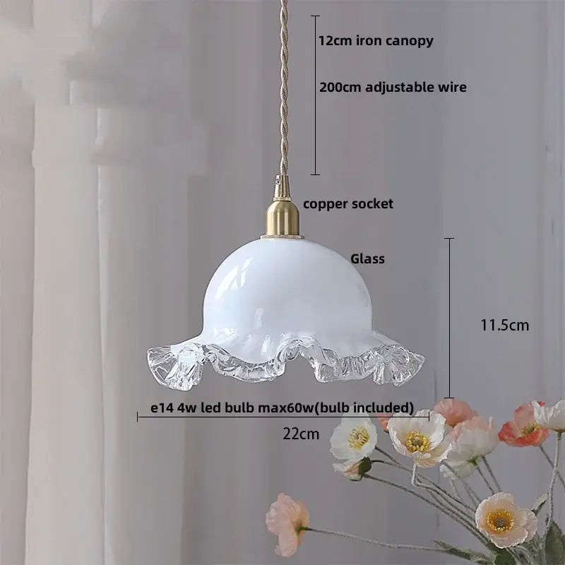 Amber Glass Walnut-Copper Kitchen Pendant Lamp