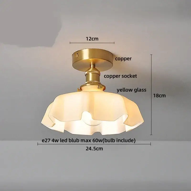 Amber Copper Ceiling Light