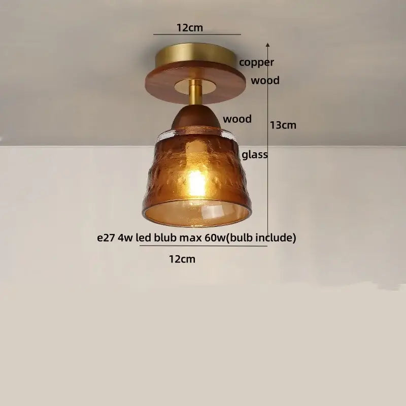 Amber Copper Ceiling Light