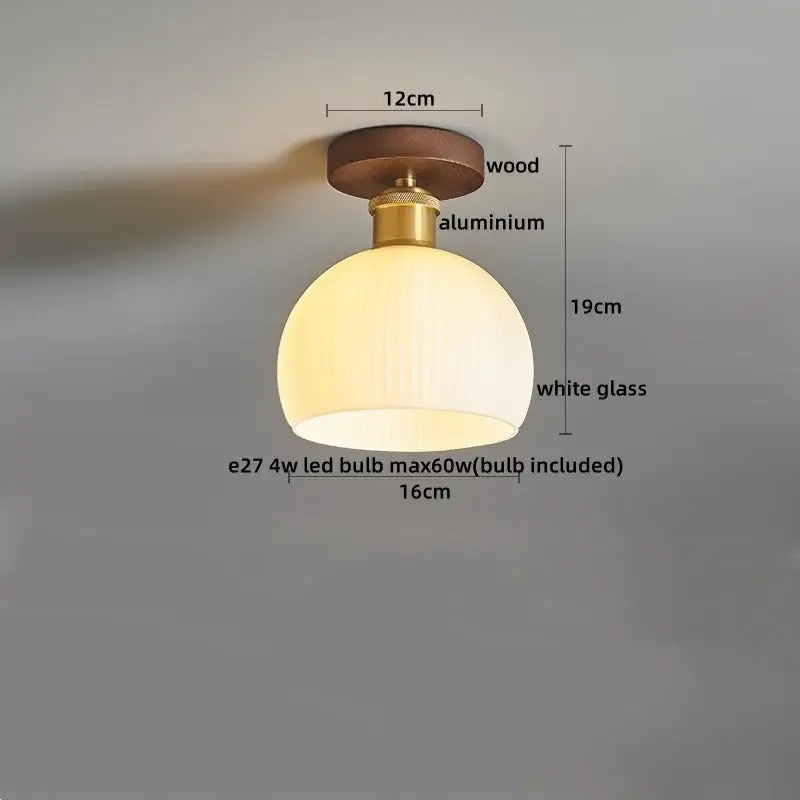 Amber Leaf Brass Ceiling Lamp