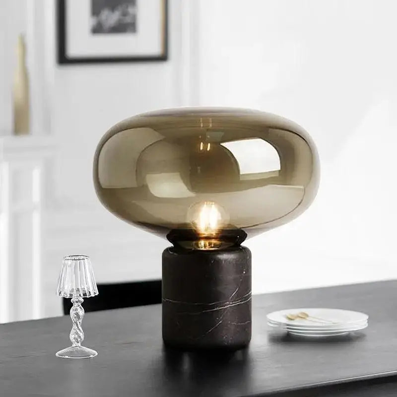 Amber Glass Table Lamp