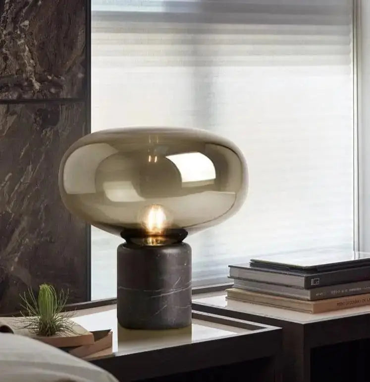 Amber Glass Table Lamp