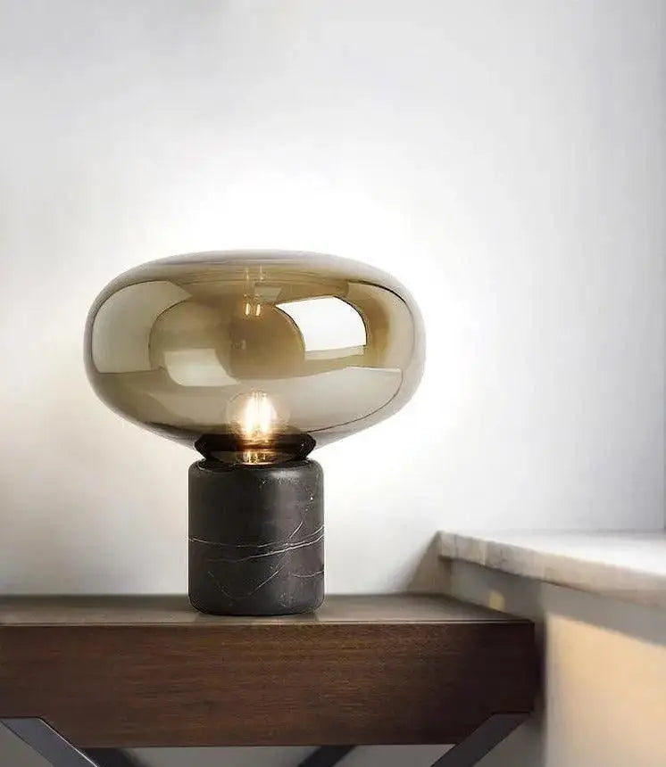 Amber Glass Table Lamp