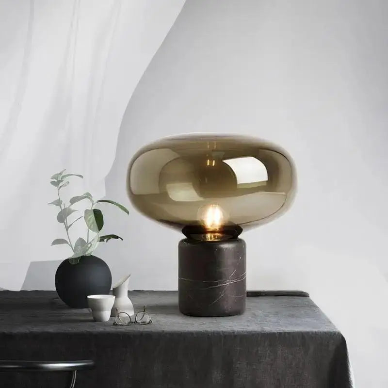 Amber Glass Table Lamp