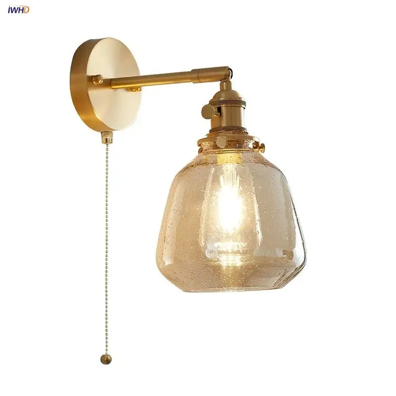 Amber Glass Rotating-Socket Wall Sconce