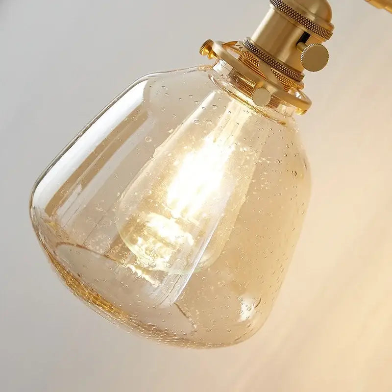 Amber Glass Rotating-Socket Wall Sconce