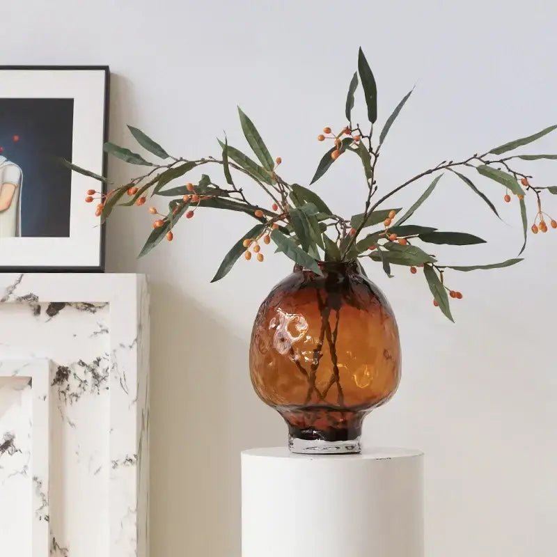Amber Gradient Glass Vase