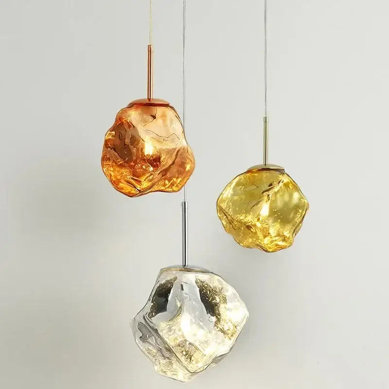 Amber Ice Glass Pendant