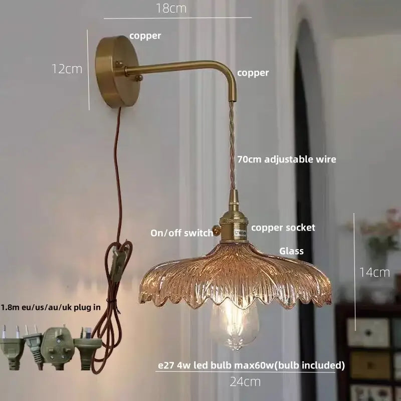 Amber Vintage LED Wall Light