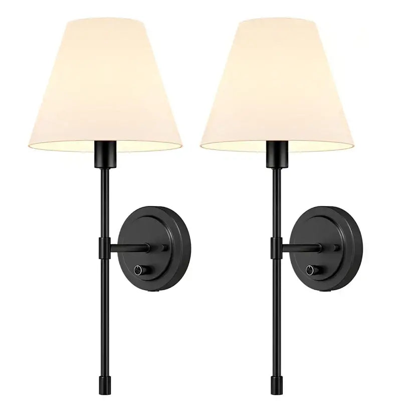 Black Adjustable Iron Reading Wall Lamp
