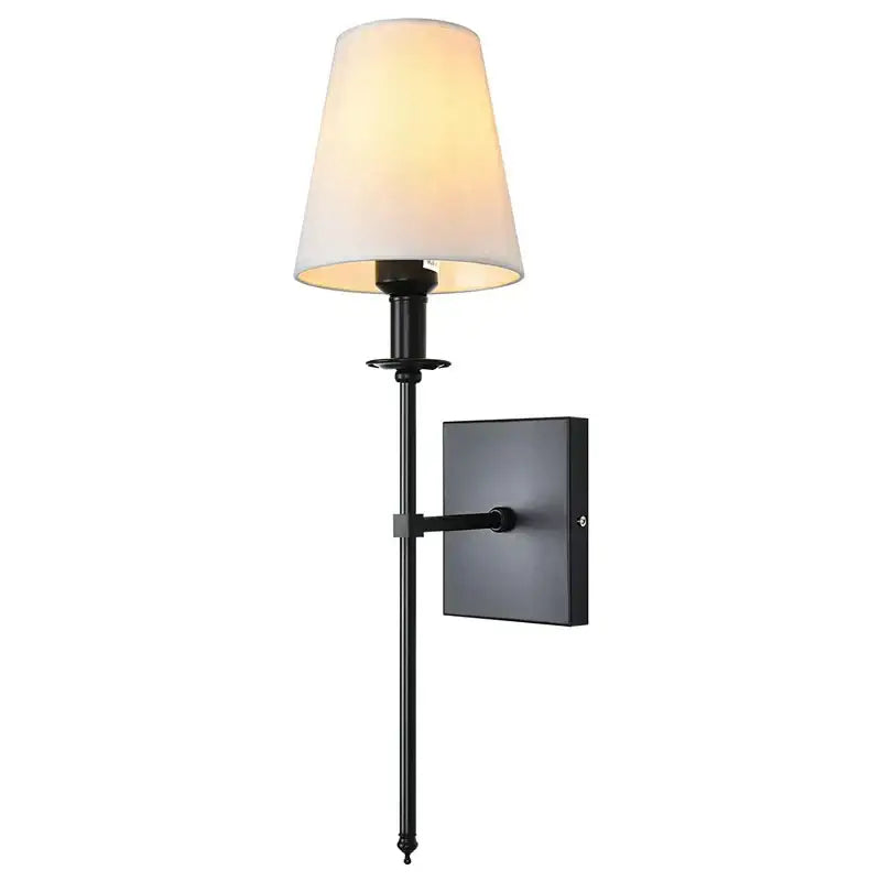 Black Adjustable Iron Reading Wall Lamp