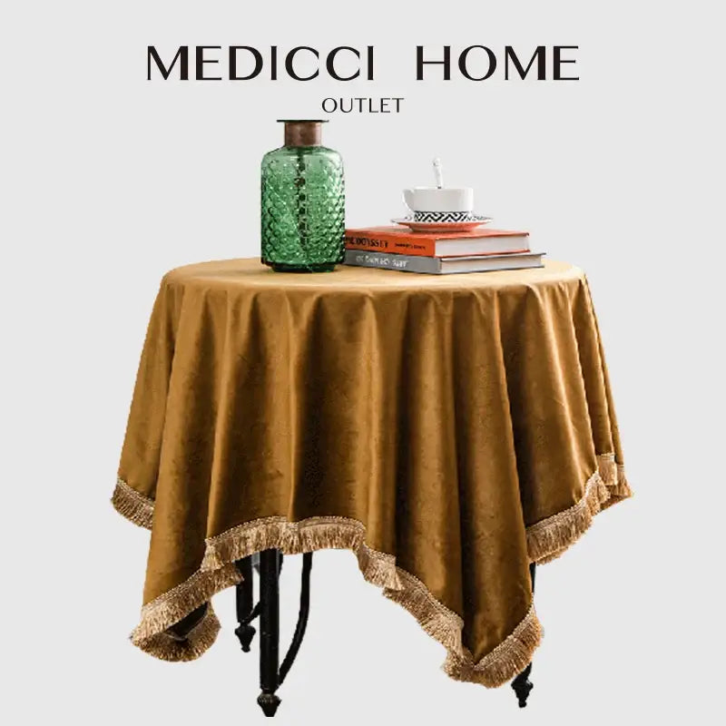 Fringed Velvet Tablecloth