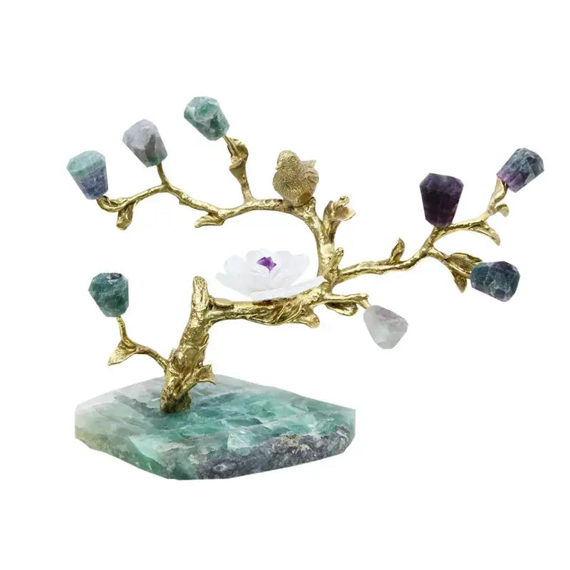 Amethyst Brass Tree Ornament